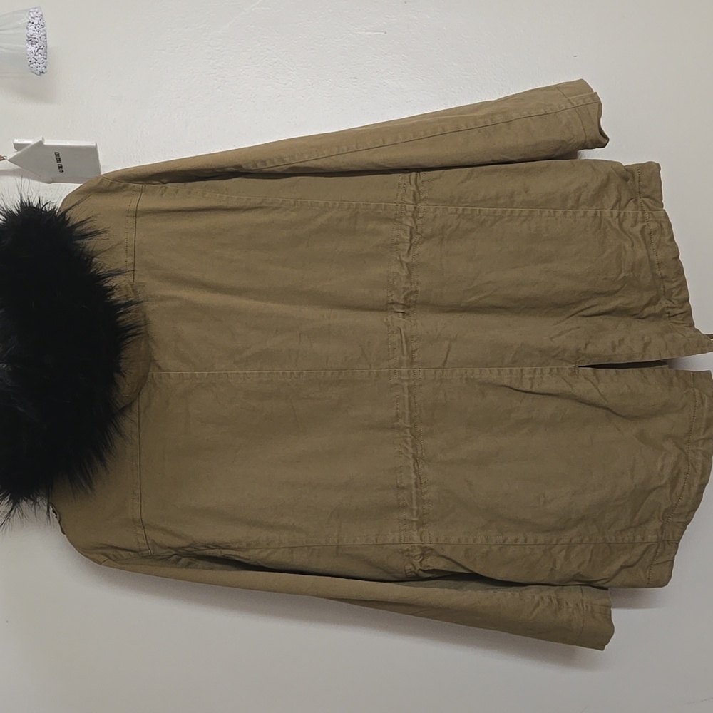 Ann Taylor LOFT Olive Faux Fur Hooded Jacket - Picture 14 of 16